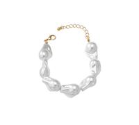 Worparsen Parure de bijoux avec collier, boucles d'oreilles et bracelet en fausses perles pour femme, collier plastron baroque vintage pour mariage, mariée, bijoux fantaisie pour fête, accessoires de