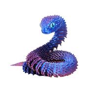Worparsen Serpent imprimé en 3D, Animaux Fidget imprimés en 3D, Serpent en Cristal 3D, articulations Flexibles, Jouets Anti-Stress, Serpent Flexible et réaliste, Ornement de Table pour Enfants et