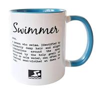 Worry Less Design Cadeau pour les nageurs - Cadeau amusant de natation sauvage - Tasse de natation en mer - Cadeau de natation en eau libre - Tasse en céramique de 330 ml