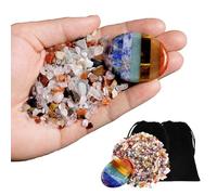 Worrystein Chakra Lot de 450 g de pierres de cristal colorées et jeu de pierres précieuses pour enfants, pierres précieuses naturelles pour la méditation, le soulagement du stress et la décoration