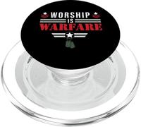 Worship is Warfare - Military Christian Quote Praise Warrior PopSockets PopGrip pour MagSafe