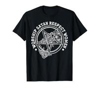 Worship Satan Respect Women T-Shirt Graphique avec Valeur