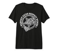 Worship Satan Respect Women T-Shirt Haut de Gamme