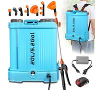 Worshow Pulvérisateur à Pression 20L, 21 V 100 PSI, Puissant, avec Batterie, Compatible avec 6 Buses de pulvérisation, bandoulière réglable, Tige rétractable, Voyant Lumineux pour pelouse, désherbage