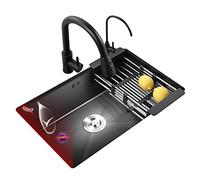 Wortat Évier de cuisine encastrable en acier inoxydable avec eau propre 76 x 42 cm Design moderne pour une cuisson et un nettoyage efficaces