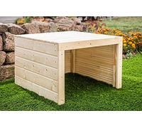 wortek Garage Carport pour Robot Tondeuse Robot de Tonte Abri Toit - en Bois - Entièrement Monté
