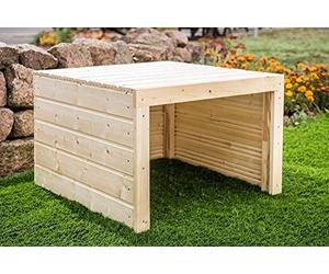 wortek Garage Carport pour Robot Tondeuse Robot de Tonte Abri Toit - en Bois - Entièrement Monté