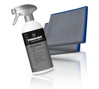 wortek Kit de nettoyage pour vitres de Koch Chemie The Finish ClearView + chiffon en fibre de carbone wortek 400 g/m² - Nettoyage des vitres de voiture sans traces avec chiffon en verre - Vision