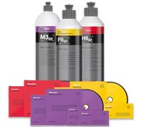 Wortek - Kit de polissage Koch Chemie avec tampon en mousse et chiffon assorti : HeavyCut + FineCut + Polissage Micro