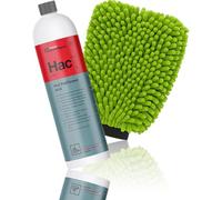 wortek Koch Chemie Hull Precleaner Acid 1 l Hac avec gant de lavage en microfibre GFK Nettoyant pour bateau Pré-nettoyant Acid Nettoyant pour pont de bateau