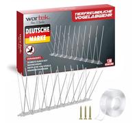 wortek Pics anti-pigeons - En acier inoxydable - 12 m - Avec points de rupture préconisés - Pour balcon, toit, jardin, fenêtre - Protection contre les oiseaux
