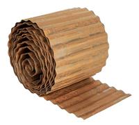 Worth Bordure ondulée pré-rouillée de jardin de 6 m - 20,3 cm de hauteur - Bordure de pelouse en acier robuste - Longues bandes métalliques pliables de jardin pour parterres de fleurs surélevés et