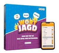 Wortjagd - Chasse le Top 10, Catégories Duel - Quiz de connaissances générales pour les amis et la famille, jeu de société avec application pour 2 à 12 joueurs, jeu de fête avec tempo