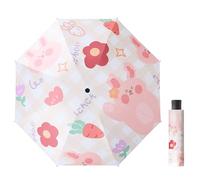 WoRuyKot Parapluie Mini, Parapluie Pliant Enfant Anti-Uv, Windproof Kids Folding Umbrella With Bag, Parapluie Pliant Solide,Parapluie Mignon Pour Hommes Et Femmes,Dessin animé (Le Lapin-Radis)