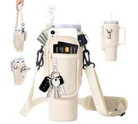 WoRuyKot Stanley Cup Sac porte-bouteille d'eau avec compartiment pour téléphone portable et bandoulière réglable, convient pour la randonnée, la course à pied