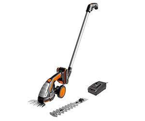 WORX 2-en-1 cisaille Electrique, Mini Taille haie sans Fil, Cisaille à Gazon sur Batterie, WG801E.3 Taille-buisson sans Fil, 2 Lames, 1 télescopique, Changement Rapide de Lame, 1 * 20V 2.0Ah Batterie