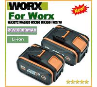 Worx 20V 8.0 Ah batterie de remplacement Lithium-ion pour modèles WA3551 WA3553 WX176 WX550 WX386 WXino 3 WXgain WX800 WU268 Worx 6AhX2