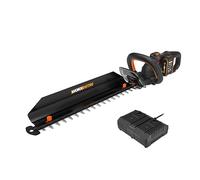 WORX 36V(40V Max) Teleskop Heckenschere WG286E.1, PowerShare, bürstenlos, 58 cm Schnittlänge, Max. 27 mm Schnittstärke, 2 STK. 2,0 Ah Akkus, 1 STK. 4A-Doppelladegerät, 1 STK. Heckenkehrer enthalten