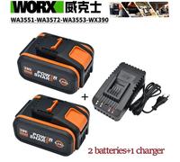 Worx batterie au Lithium originale 20V 8.0Ah Rechargeable WA3553 WA3551 WA3553.1 WA3570 pour tous les outils électriques et de jardin WORX Worx 8AhX2
