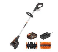WORX - Brosse de Nettoyage de Surface et terrasse sans Fil 20V - 4Ah - WG441E (Livrée avec Batterie et Chargeur, avec 2 brosses Nettoyage pour Joints en métal/Nylon Dur)