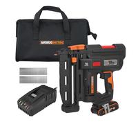 WORX Cloueur de Finition Sans Fil 20V WX841, chargeur 100 pièces, clous jusqu’à 64 mm, 16Ga, 2 Modes de Tir, Déblocage Sans Outil, Réglable, livré 1 batterie 2Ah, chargeur rapide et 200 Clous
