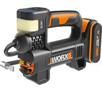 WORX Compresseur d'air et projecteur LED, sans fil, 150 PSI - 20 V-2 Ah - WX092 (livré avec batterie et chargeur rapide, livré avec adaptateur pour vélo/voiture, gonflage des pneus en 2 min40s)