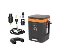 WORX Compresseur multifonction sans fil 20V WX098.9, pression max de 10,3 bar, affichage numérique, rangements intégrés, portable, livré avec set d'accessoires de gonflage, sans batterie ni chargeur
