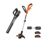WORX Kit combiné débroussailleuse sans fil 20 V 30,5 cm et souffleur de feuilles sans fil 20 V 360 MPH