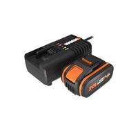 WORX Kit de Démarrage Pack Batterie Lithium et Chargeur Rapide WA3604, Batterie 20V 4Ah, Charge Rapide Une Heure, Compatible avec Tous Les Outils sans Fil WORX Powershare