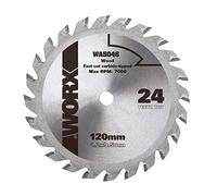 WORX Lame de Scie Circulaire en Carbure WA5046, 120mm, 24 dents, Compatible Avec les Scies circulaires Worx WX427, WX429, WX439, WX531 et Autres Fabricants, Idéale Pour la Coupe du Bois