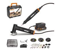 WORX MAKERX Combo de 2 Outils WX990, Outil Rotatif Brushless et Mini Meuleuse d'Angle sans Fil 20V, Livré Avec 2 Outils WX739.9 et WX741.9, Hub, Batterie 20V, Chargeur Rapide, et 33 Accessoires