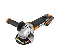 WORX Meuleuse d'Angle sans Fil 20V WX800, Disque 115 mm, Multimatériaux, Changement Rapide du Disque, Compacte et Ergonomique, Poignée Réglable, Livrée avec Batterie et Chargeur