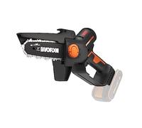 WORX Mini Tronçonneuse Brushless sans fil 20V WG325E.9 | Guide 12 cm, lubrification automatique, tension sans outil et compatible PowerShare