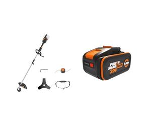 WORX Nitro - Débroussailleuse sans Fil -40V- 4Ah - Ø38cm - WG186E.92 & Batterie Powershare Pro au Lithium-ION 20V - 4Ah - WA3644