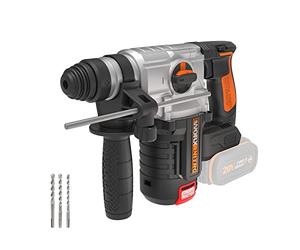 WORX NITRO - Marteau Perforateur sans Fil 20V - Moteur Brushless - 3 Outils en 1 - 2,2 J - Avec Poignée Auxiliaire, Butée de Profondeur, Mandrin SDS - WX380.9 (livré sans batterie ni chargeur)
