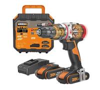 WORX NITRO - Perceuse à Percussion sans Fil - Batterie 20 V/2Ah et Moteur Brushless - SlammerDrill - Technologie ActiveHammer - Livrée avec 2 Batteries et Accessoires - 60 Nm - ⌀ 13 mm - WORX WX354