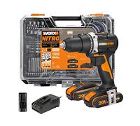 WORX NITRO Perceuse-Visseuse Sans Fil 18V (20V Max) WX102.1 Brushless 60 Nm
