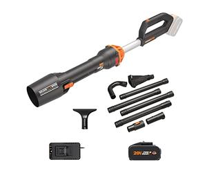 WORX NITRO Souffleur Électrique Batterie Souffleur Feuilles Mortes sans Fil 18V (20V MAX) WG543E.1, PowerShare, 2 Vitesses, 209 m³/h, Contrôle d'air Variable