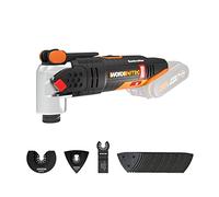 WORX Outil Multifonction sans Fil 20V WX693.9, Pour Découper, Scier, Meuler, Racler, Gratter, Moteur Brushless, Système de Fixation Universel, 39 Accessoires, Sans Batterie ni Chargeur
