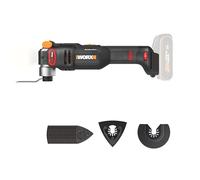 WORX Outil Multifonction sans Fil Brushless 20V WX698.9, idéal Pour Découper, Scier, Meuler, Racler, Gratter, Système de Fixation Universel, livré avec 23 Accessoires, sans Batterie ni Chargeur