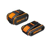 WORX Pack 2 Batteries 20V WA3605, 2Ah et 4Ah, Avec Indicateur de Niveau de Charge, Compatible Avec Tous les Outils WORX sans fil 20V, 40V, et 80V MAX