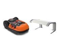WORX - Pack LANDROID - 500m² - Tondeuse Robot connectée sans Fil LANDROID - WR165E + Extra [Garage Blanc - protège de la Pluie et du Soleil]