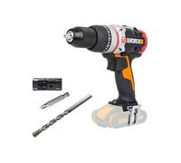 WORX Perceuse à Percussion sans Fil 20V WX354.9, 2 en 1, moteur Brushless, technologie Active Hammer, couple réglable 60 Nm, Mandrin 13 mm, pour tous matériaux, sans Batterie ni Chargeur