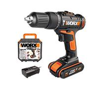 WORX Perceuse Visseuse à Percussion sans Fil 18V(20V MAX) WX371, 13mm Mandrin Métal Auto-bloquant, 2 Vitesses, 1 Batterie au Lithium-ion 2.0Ah, Rapide Chargeur(40Nm)