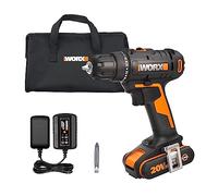 WORX Perceuse-visseuse sans Fil 20V WX100, Couple Max de 30Nm, Mandrin ⌀10mm, 2 Vitesses Variables, Lumière Led, Légère et Compacte, Avec 1 Batterie 2Ah et Chargeur Rapide