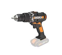 WORX - Perceuse-visseuse sans Fil à percussion 20V - Avec 2 Vitesses Variables - Avec Lumière LED - Avec Coffret de Rangement - 50 Nm - 13mm - WORX WX372.9 (livrée sans batterie ni chargeur)