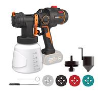 WORX Nitro Pistolet à Peinture sans Fil 20V WX020.9, Facile à Nettoyer, pour Grandes et Petites Surfaces, 3 Modes de Pulvérisation, Réservoir de 1L, livré avec 4 Buses, sans Batterie ni Chargeur