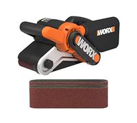 WORX - Ponceuse à Bande Electrique - 950W - Vitesse Variable - Grande Superficie de Ponçage - Livrée avec 2 Papiers de Ponçage Grain 80 - Avec Adaptateur pour Extraction de la Poussière - WX661.1