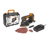 WORX - Ponceuse triangulaire sans fil - 20V-2Ah - WX822 (Livrée avec batterie et chargeur, 6 abrasifs, doit de ponçage et coffret)
