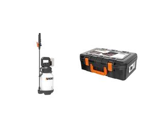 WORX - Pulvérisateur de Jardin sans Fil 20V - 5 litres - WG829E.9 & Coffret De Rangement pour Outils Ã‰lectroportatifs WORX (Malette Ã€ Outils Pratique pour Ranger Vos Accessoires